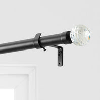 Glass Sphere Prism Matte Black Extendable Metal Rod Set - HalfPriceDrapes.com