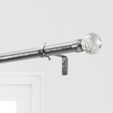 Glass Sphere Prism Nickel Extendable Metal Rod Set - HalfPriceDrapes.com