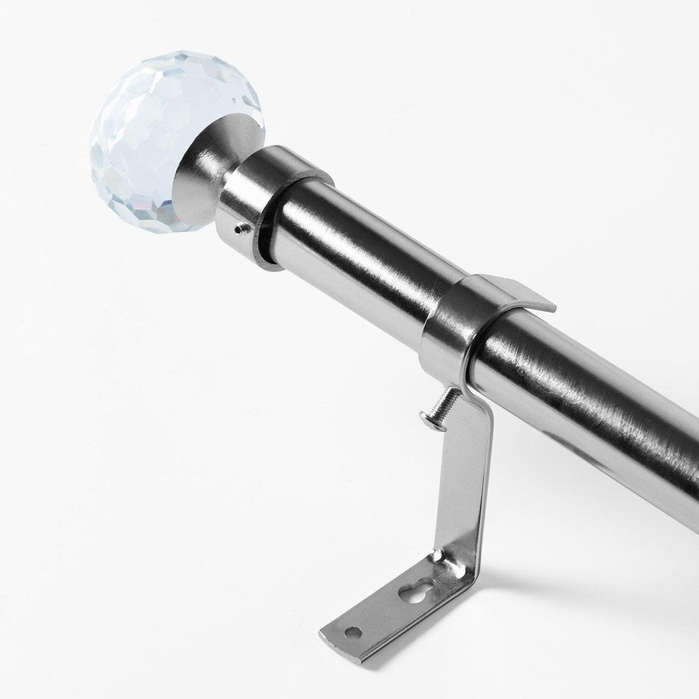 Glass Sphere Prism Nickel Extendable Metal Rod Set - HalfPriceDrapes.com