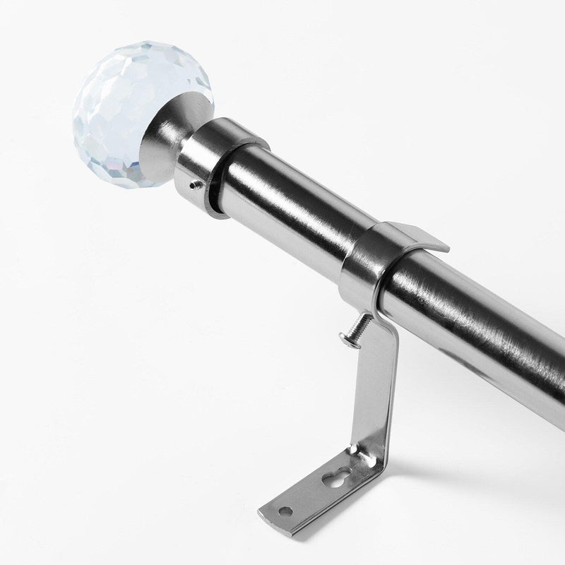 Glass Sphere Prism Nickel Extendable Metal Rod Set - HalfPriceDrapes.com