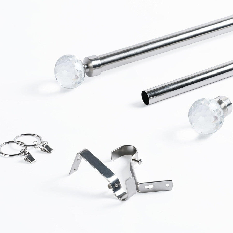 Glass Sphere Prism Nickel Extendable Metal Rod Set - HalfPriceDrapes.com