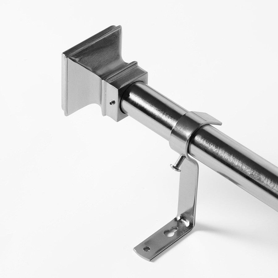 Modern Square Nickel Extendable Metal Rod Set - HalfPriceDrapes.com
