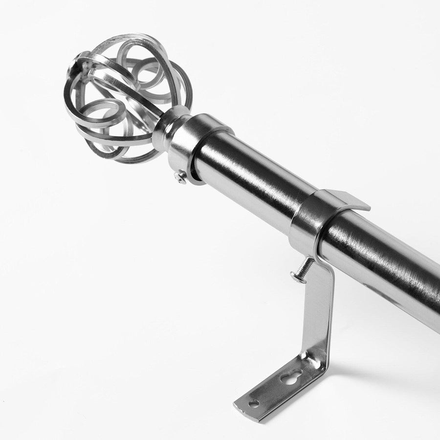 Modern Orb Nickel Extendable Metal Rod Set - HalfPriceDrapes.com