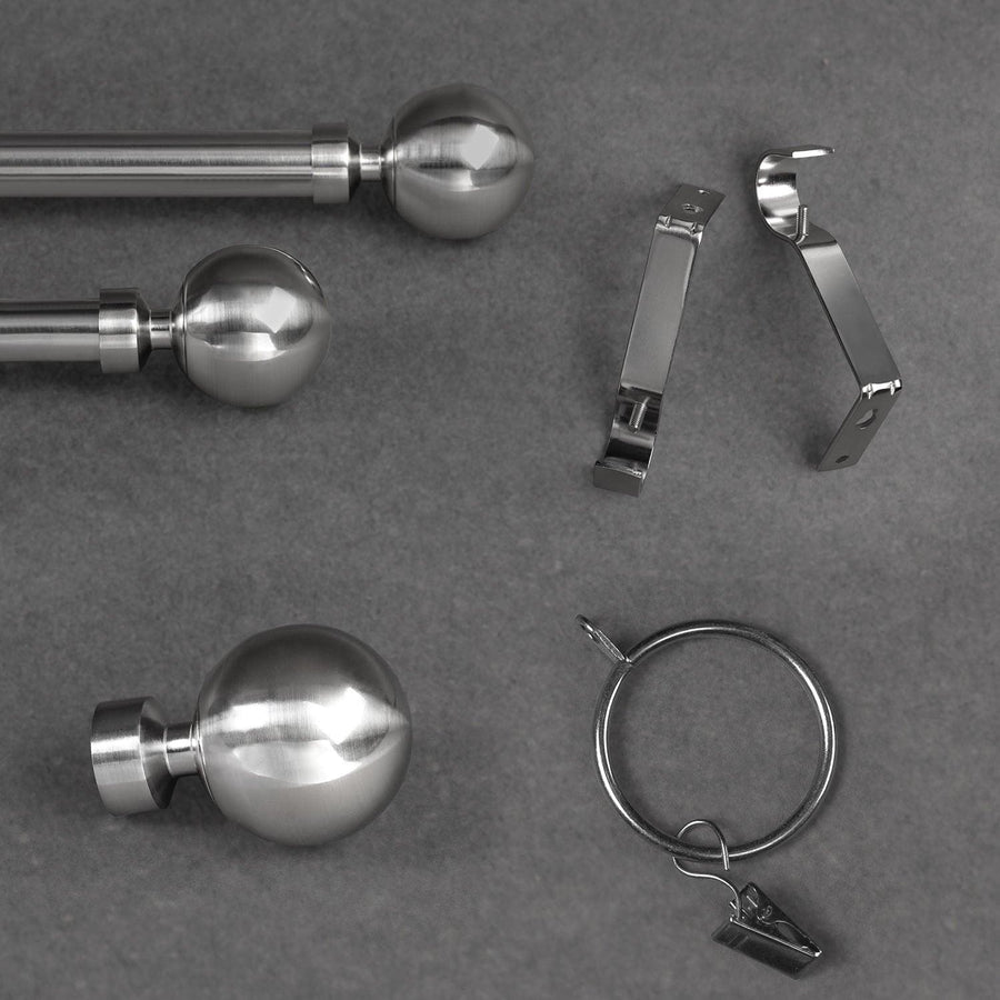 Metal Ball Nickel Extendable Metal Rod Set - HalfPriceDrapes.com