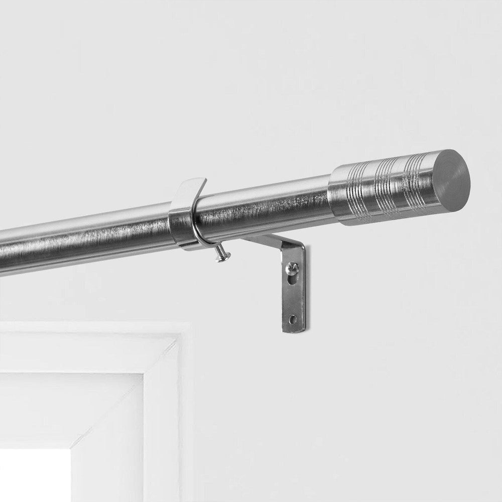 Modern Barrel Nickel Extendable Metal Rod Set - HalfPriceDrapes.com