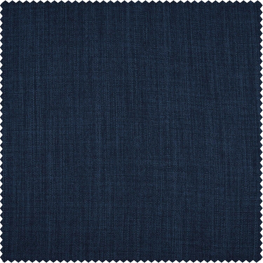 Indigo Textured Faux Linen Custom Curtain - HalfPriceDrapes.com