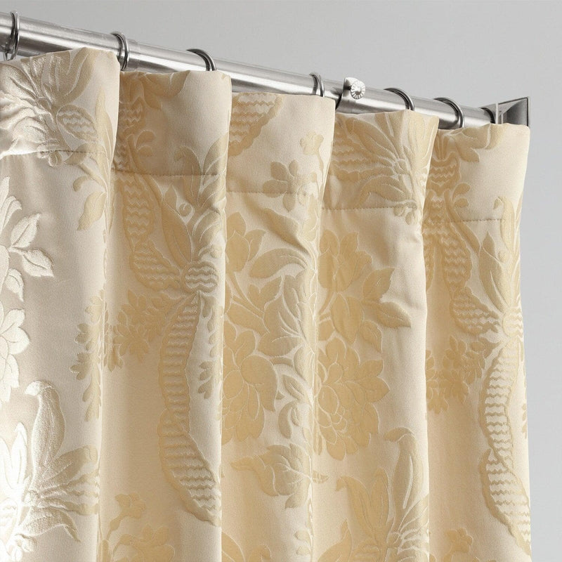 Magdelena Champagne Beige Faux Silk Jacquard Curtain