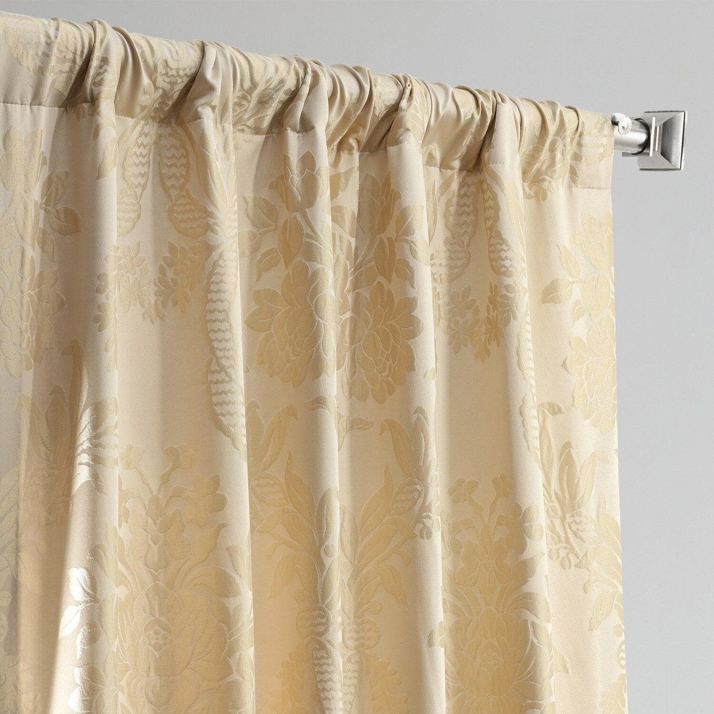 Magdelena Champagne Beige Faux Silk Jacquard Curtain