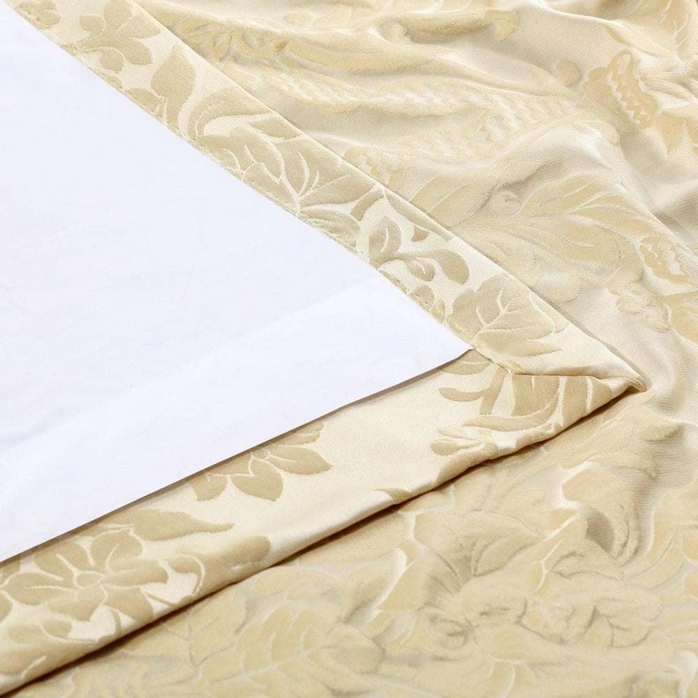 Magdelena Champagne Beige Faux Silk Jacquard Curtain