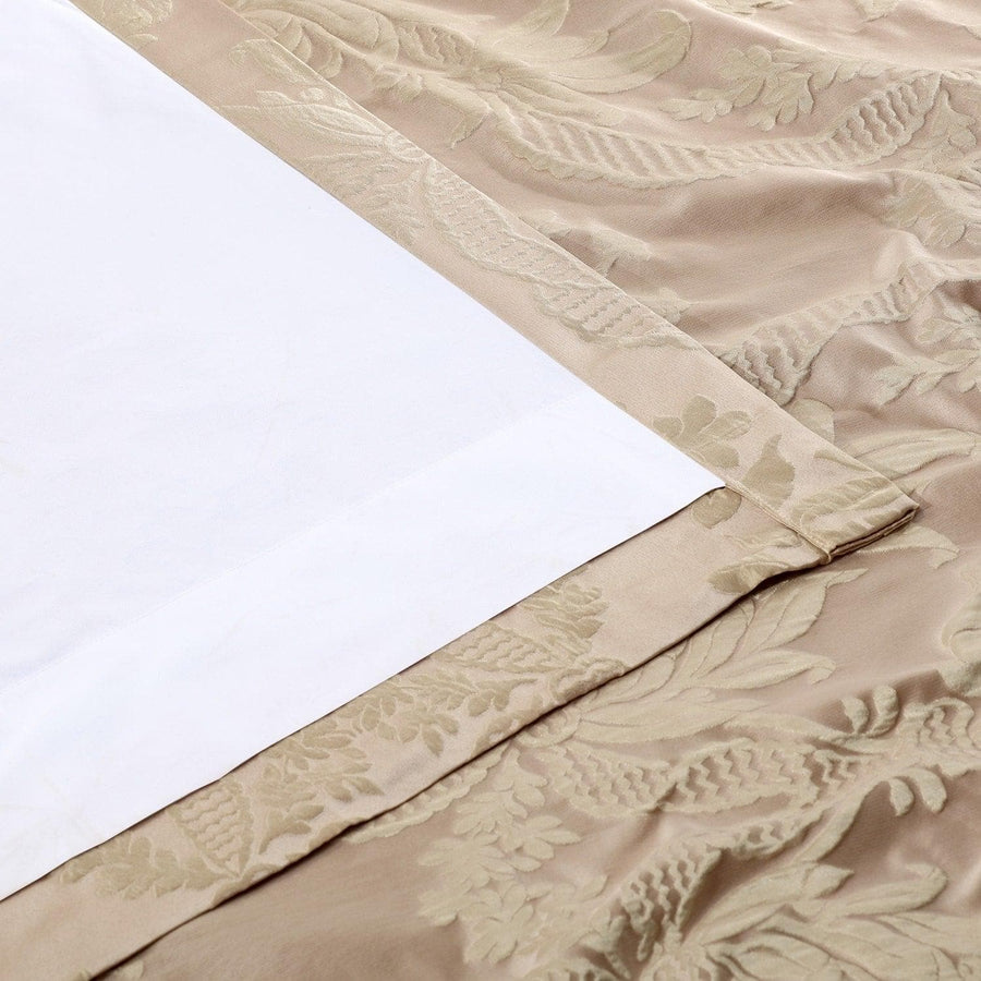 Magdelena Beige & Gold Faux Silk Jacquard Curtain