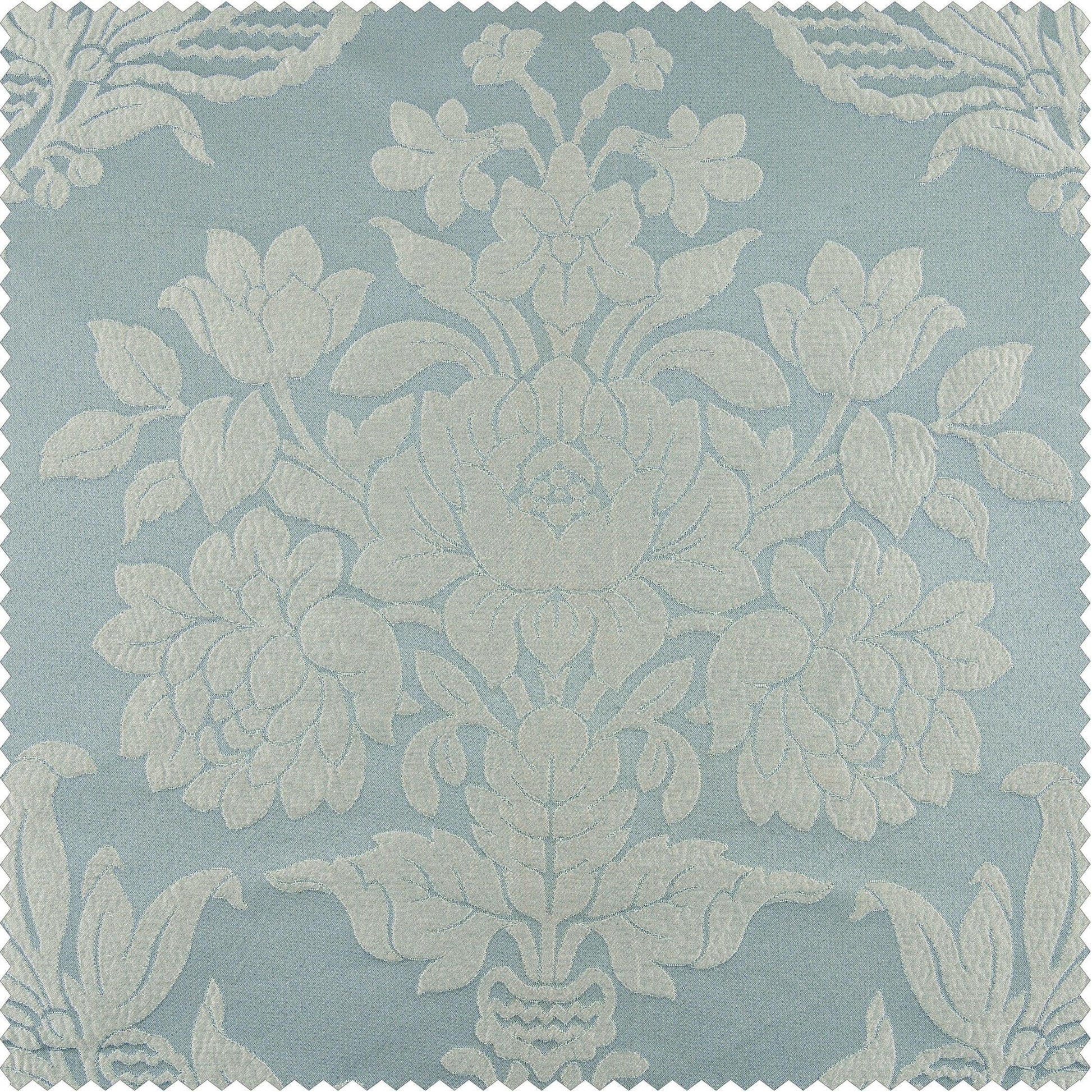 Magdelena Blue & Steel Faux Silk Jacquard Swatch - HalfPriceDrapes.com