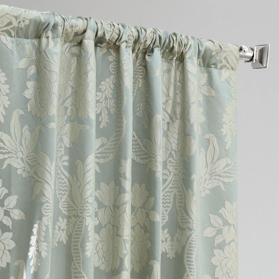 Magdelena Blue & Steel Faux Silk Jacquard Curtain