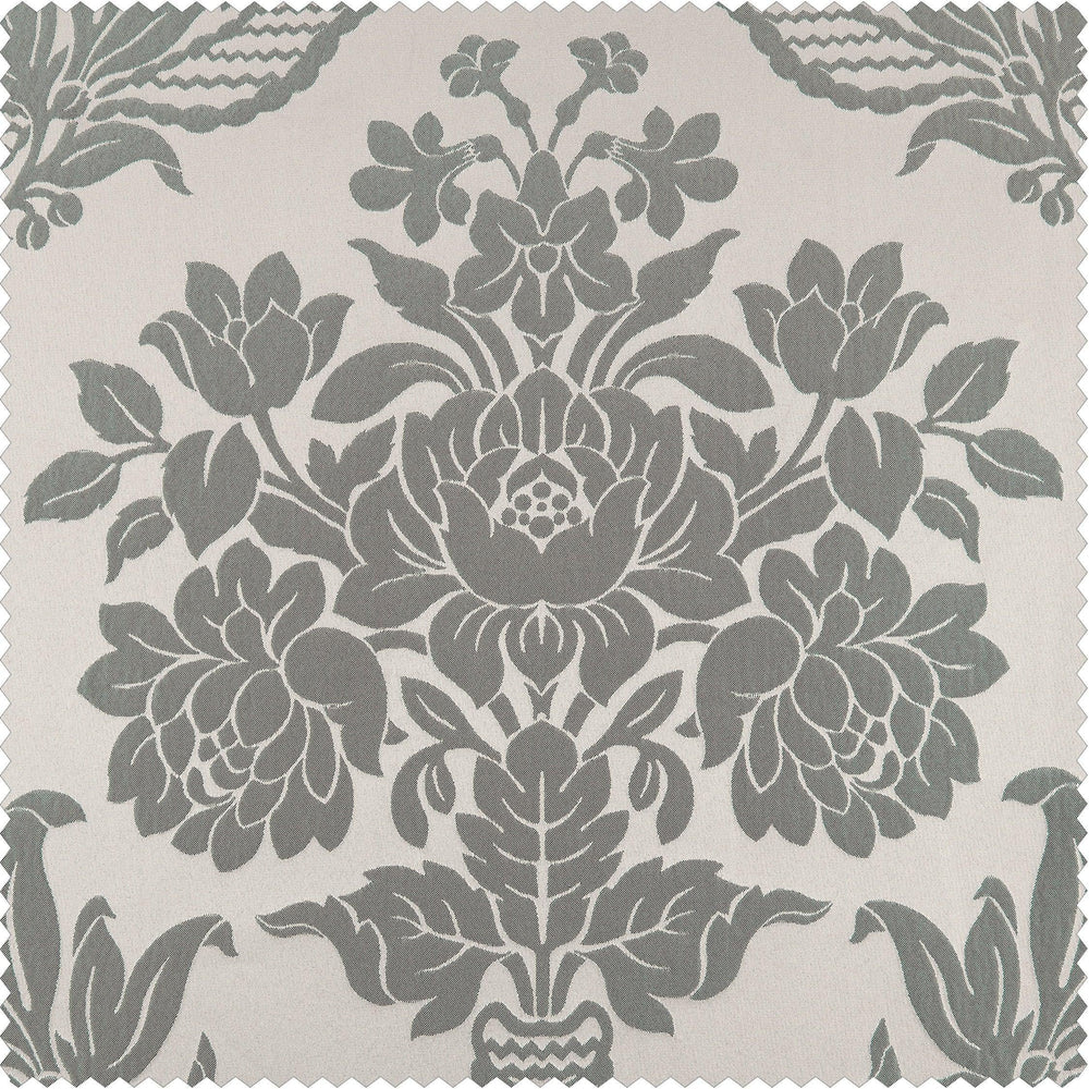 Magdelena Silver & Blue Faux Silk Jacquard Swatch - HalfPriceDrapes.com