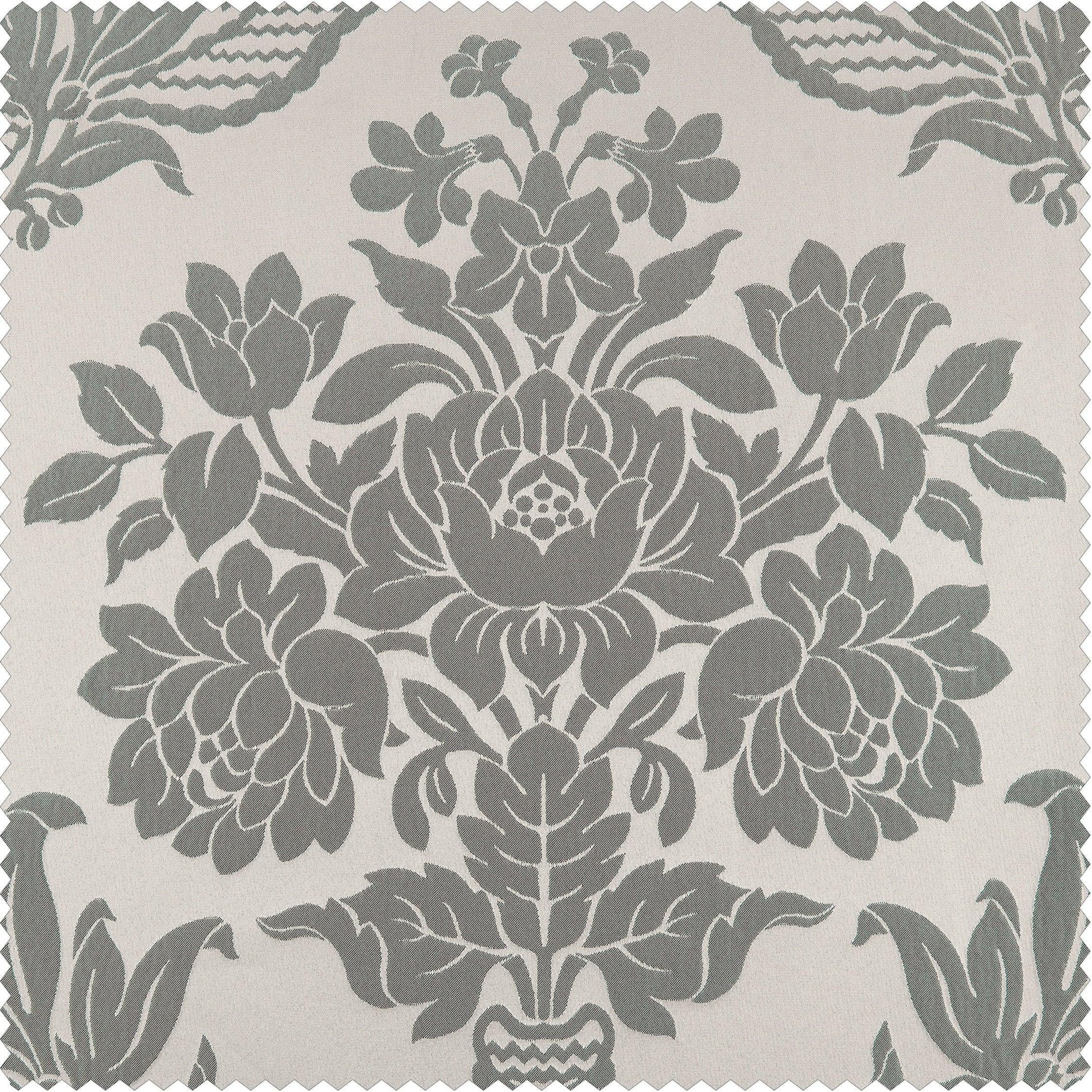 Magdelena Silver & Blue Faux Silk Jacquard Swatch - HalfPriceDrapes.com