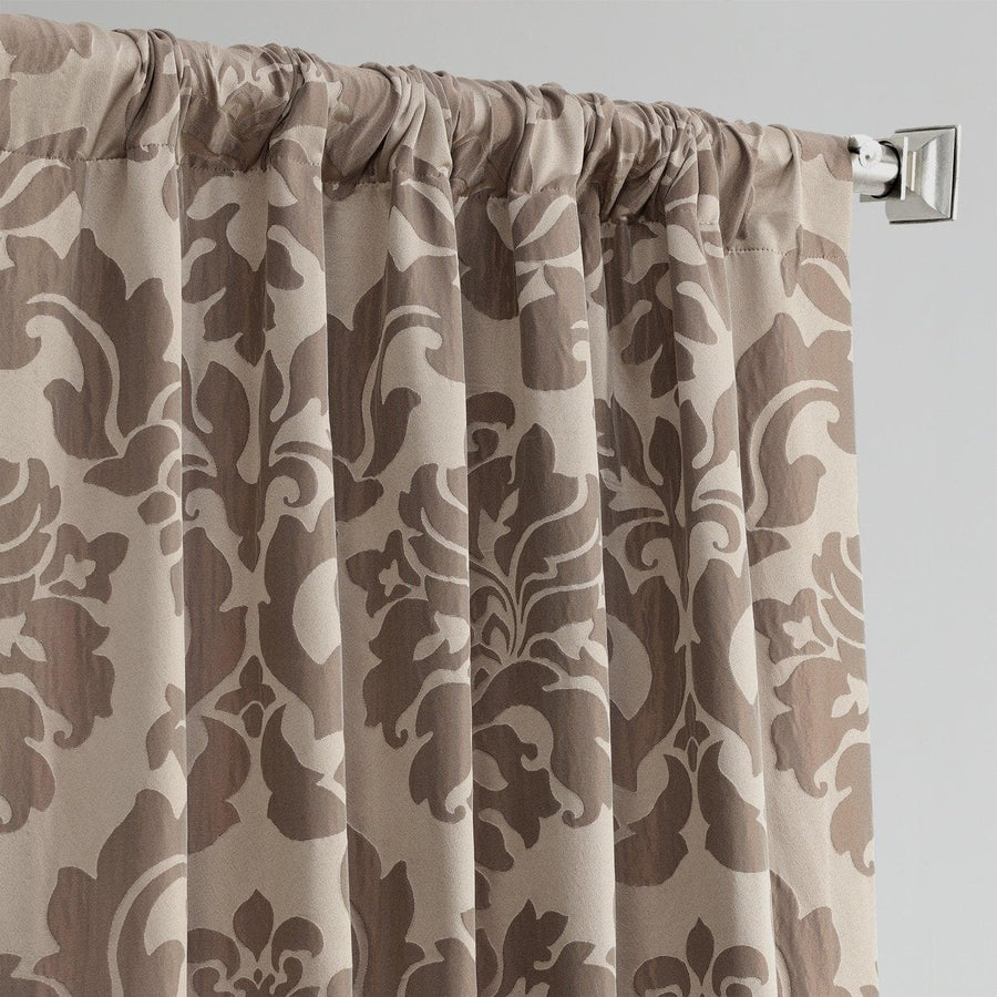 Astoria Taupe & Bronze Faux Silk Jacquard Curtain