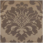 Taupe & Bronze Damask French Pleat Faux Silk Jacquard Room Darkening Curtain