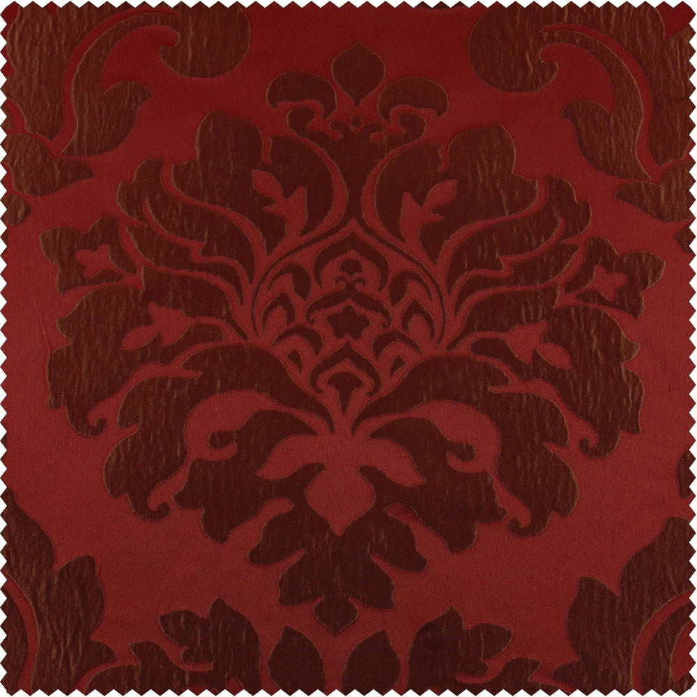 Astoria Red & Bronze Faux Silk Jacquard Swatch - HalfPriceDrapes.com