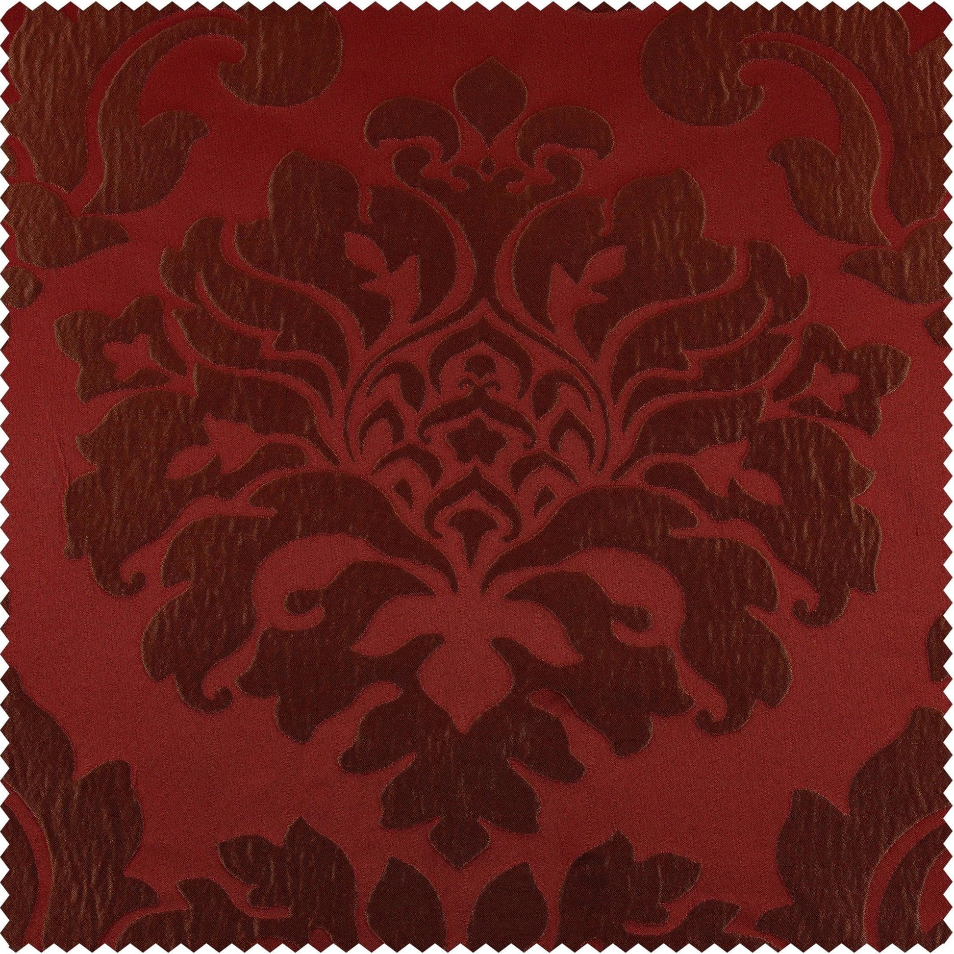 Astoria Red & Bronze Faux Silk Jacquard Swatch - HalfPriceDrapes.com