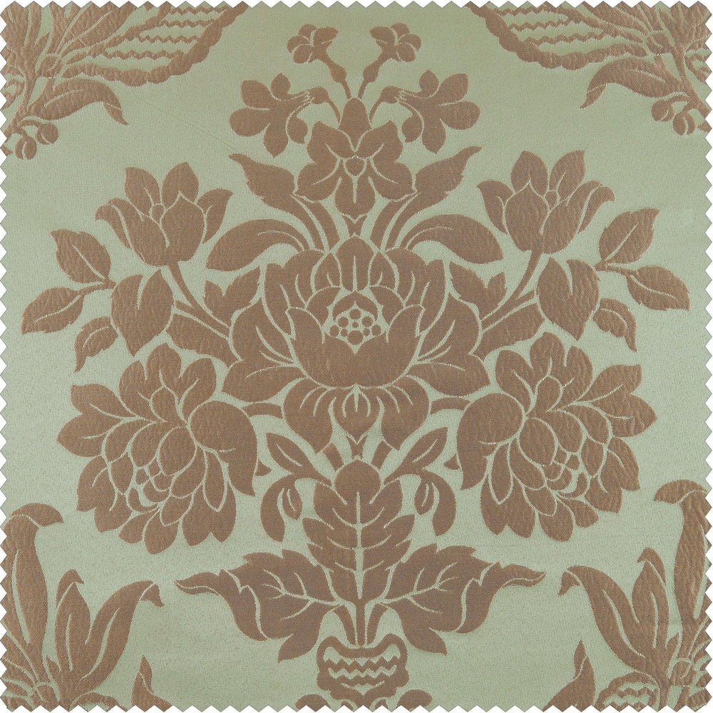 Magdelena Jade & Gold Faux Silk Jacquard Swatch - HalfPriceDrapes.com