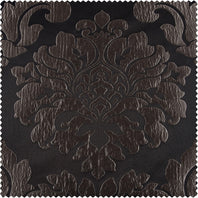 Astoria Black & Pewter Faux Silk Jacquard Swatch - HalfPriceDrapes.com