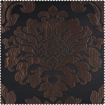 Magdelena Black & Copper Faux Silk Jacquard Swatch - HalfPriceDrapes.com
