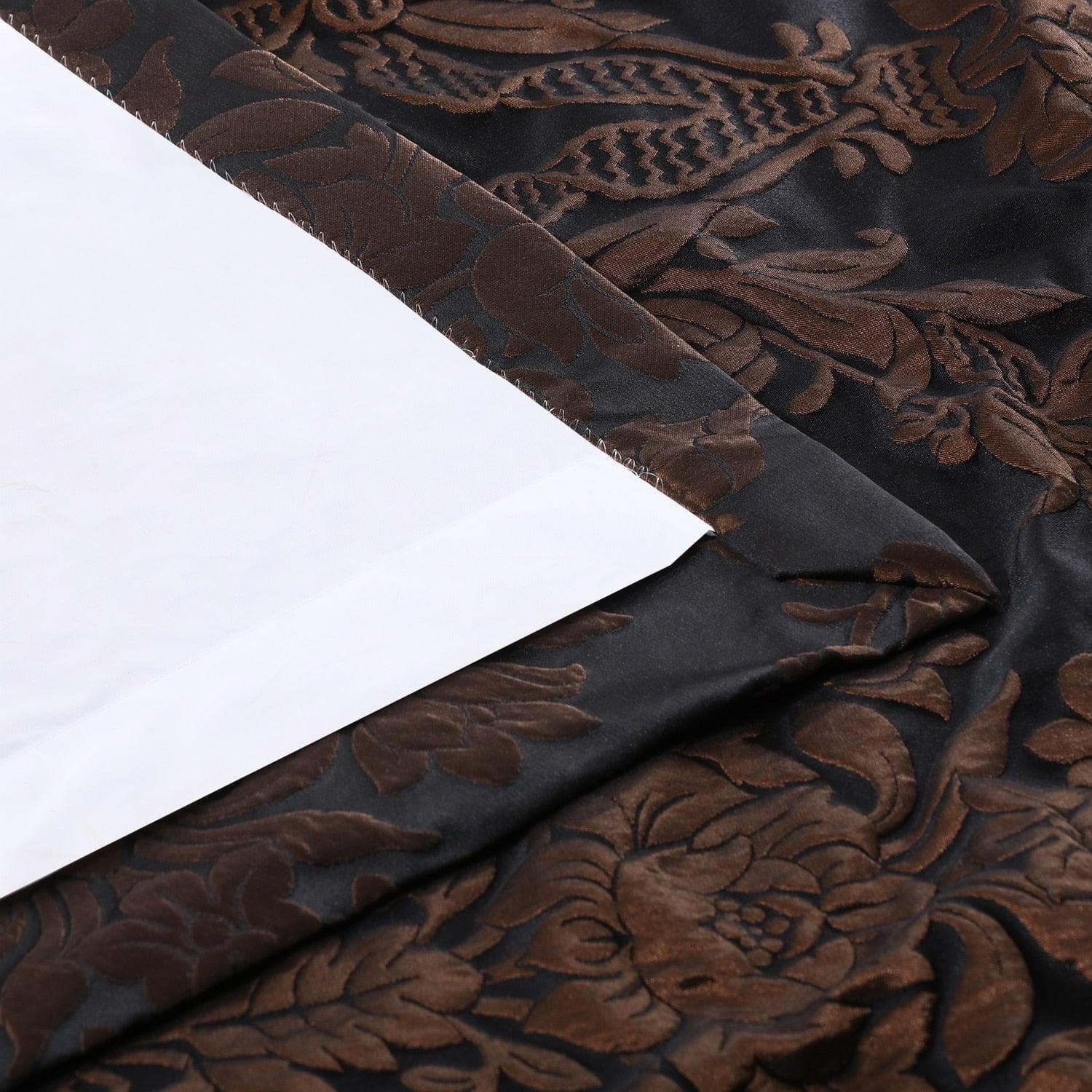 Magdelena Black & Copper Faux Silk Jacquard Curtain