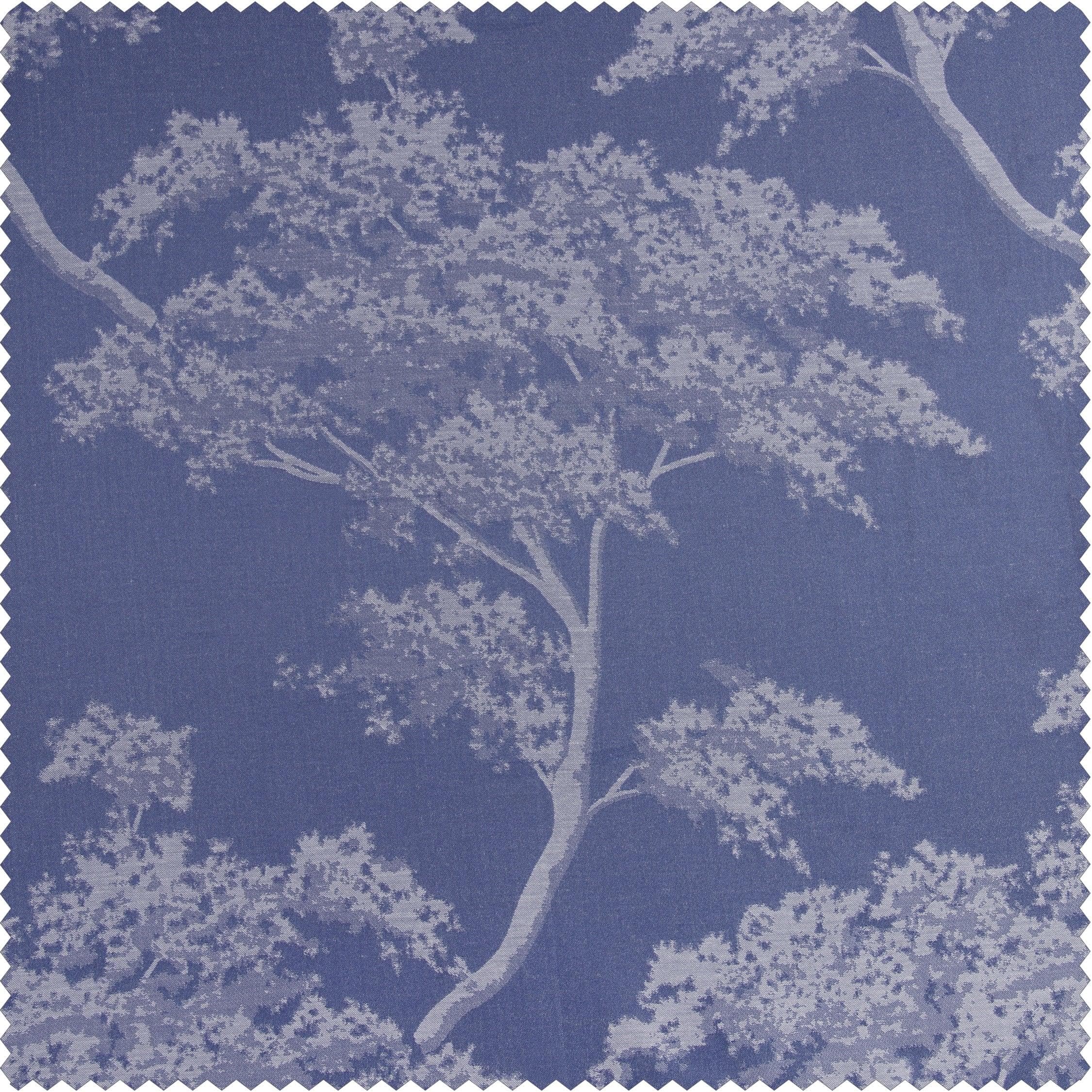 Sequoia Cobalt Blue Faux Silk Jacquard Curtain