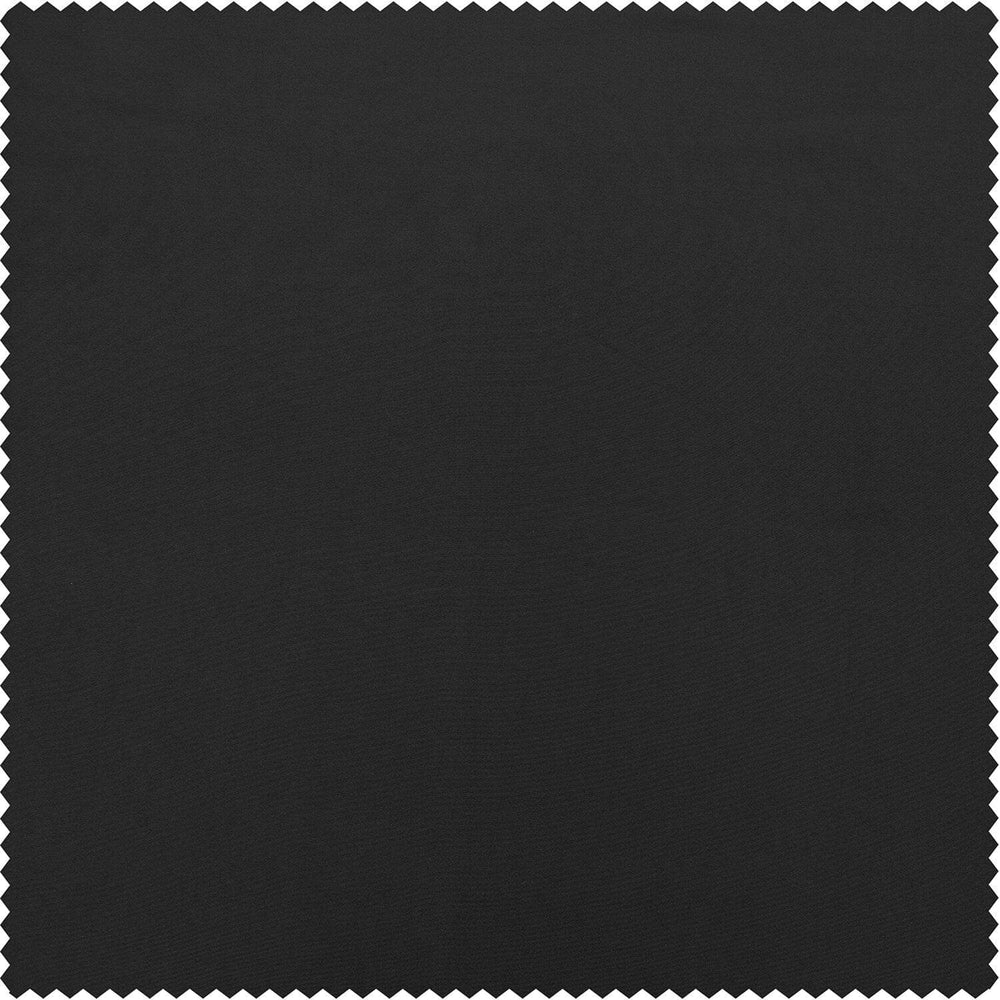 Jet Black Solid Faux Silk Taffeta Custom Curtain - HalfPriceDrapes.com