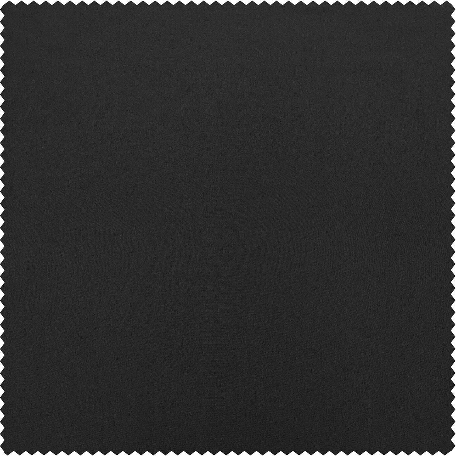 Jet Black Solid Faux Silk Taffeta Custom Curtain - HalfPriceDrapes.com