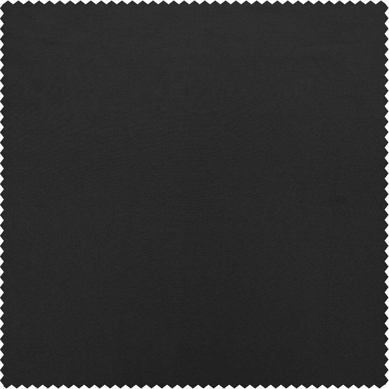 Jet Black Solid Faux Silk Taffeta Custom Curtain - HalfPriceDrapes.com