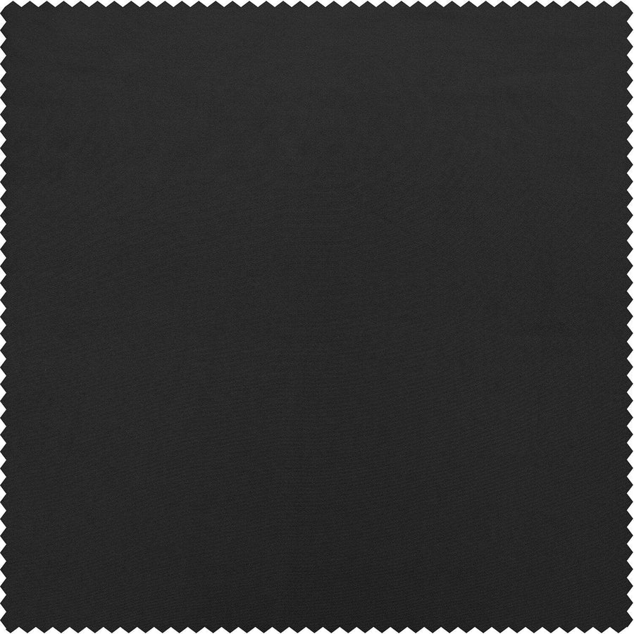 Jet Black Solid Faux Silk Taffeta Custom Curtain - HalfPriceDrapes.com