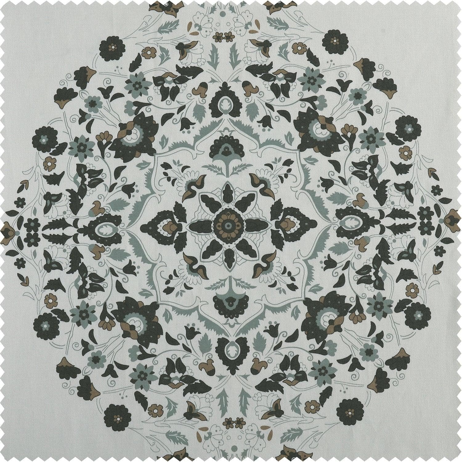 Kerala Cocoa Printed Cotton Custom Curtain - HalfPriceDrapes.com