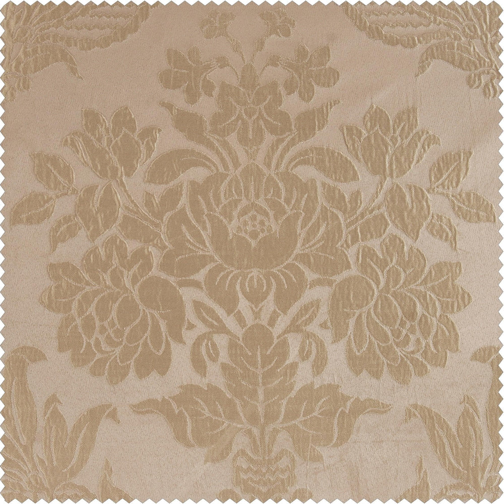 Magdelena Beige & Gold Faux Silk Jacquard Custom Curtain - HalfPriceDrapes.com