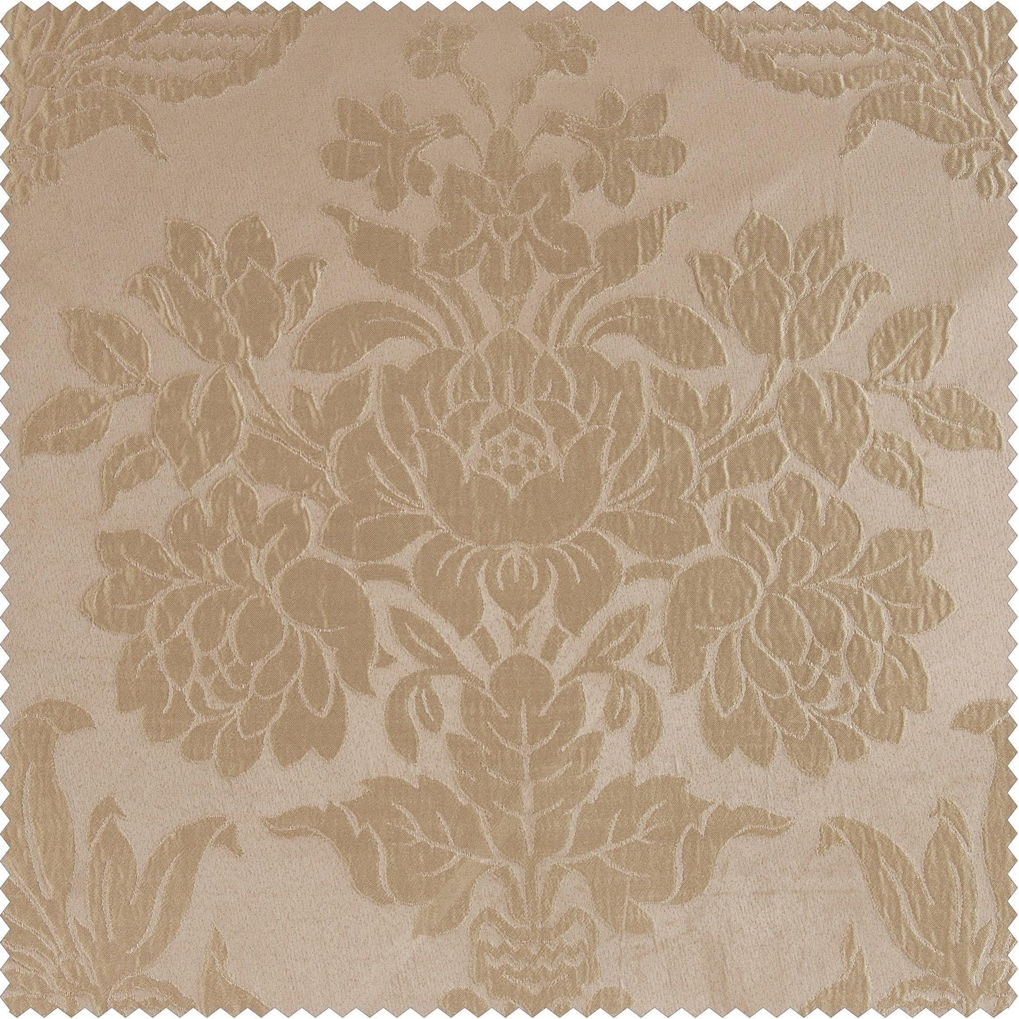Magdelena Beige & Gold Faux Silk Jacquard Custom Curtain - HalfPriceDrapes.com