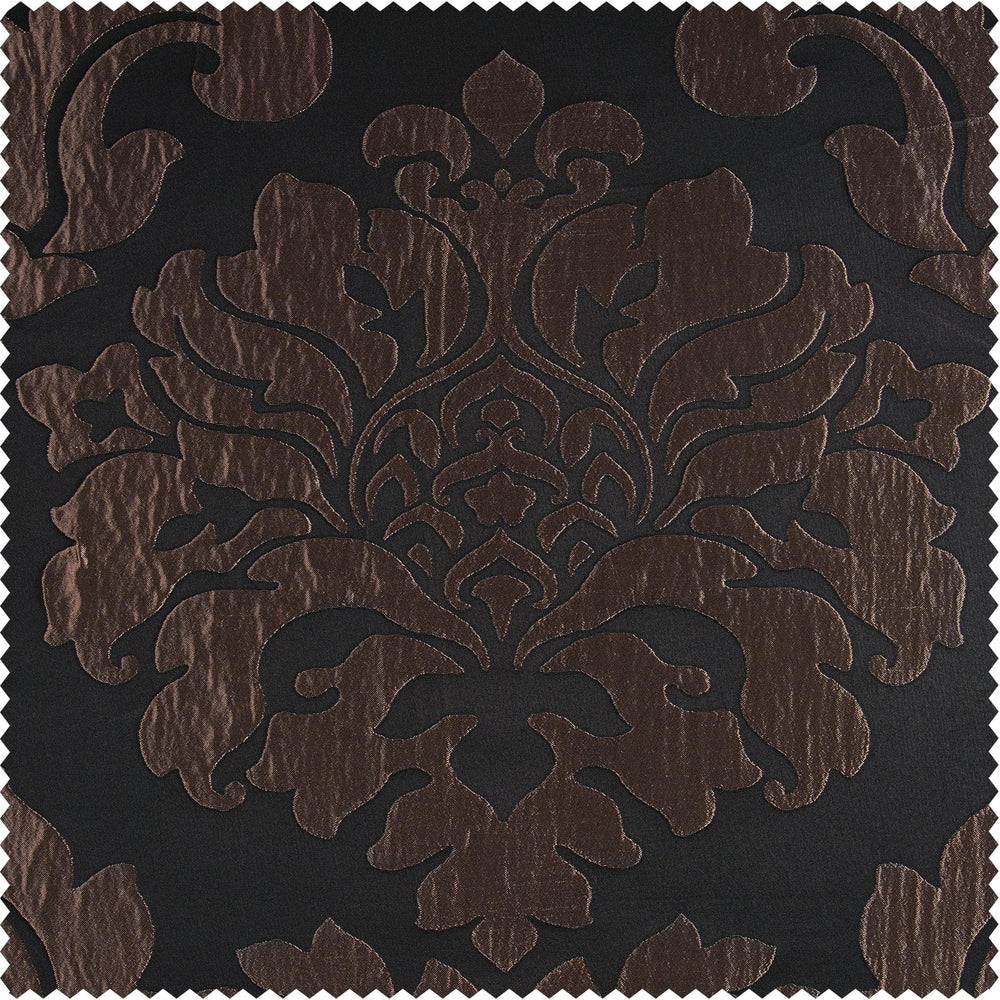 Magdelena Black & Copper Faux Silk Jacquard Custom Curtain - HalfPriceDrapes.com