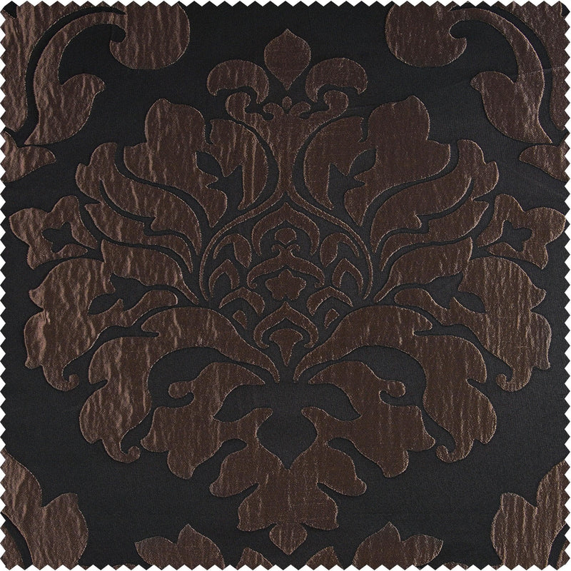 Magdelena Black & Copper Faux Silk Jacquard Custom Curtain - HalfPriceDrapes.com