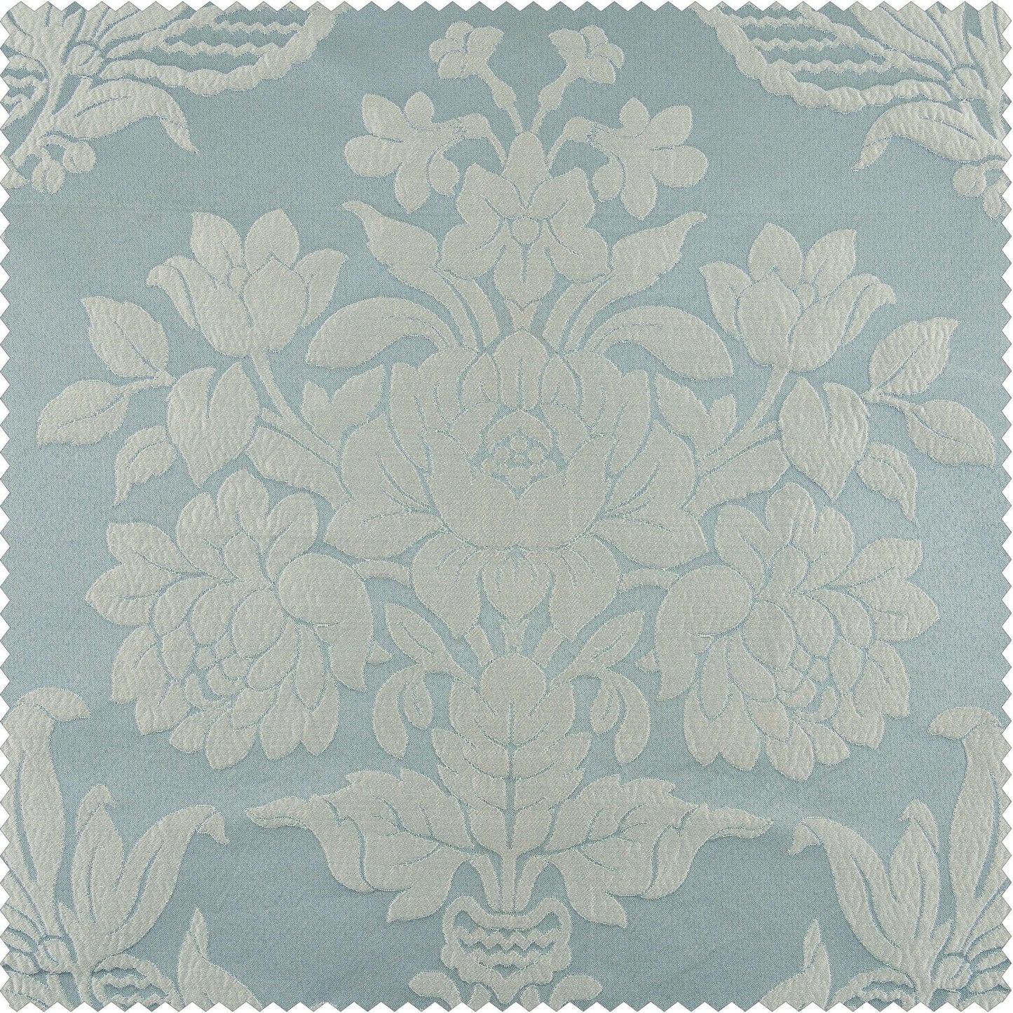 Magdelena Blue & Steel Faux Silk Jacquard Custom Curtain - HalfPriceDrapes.com