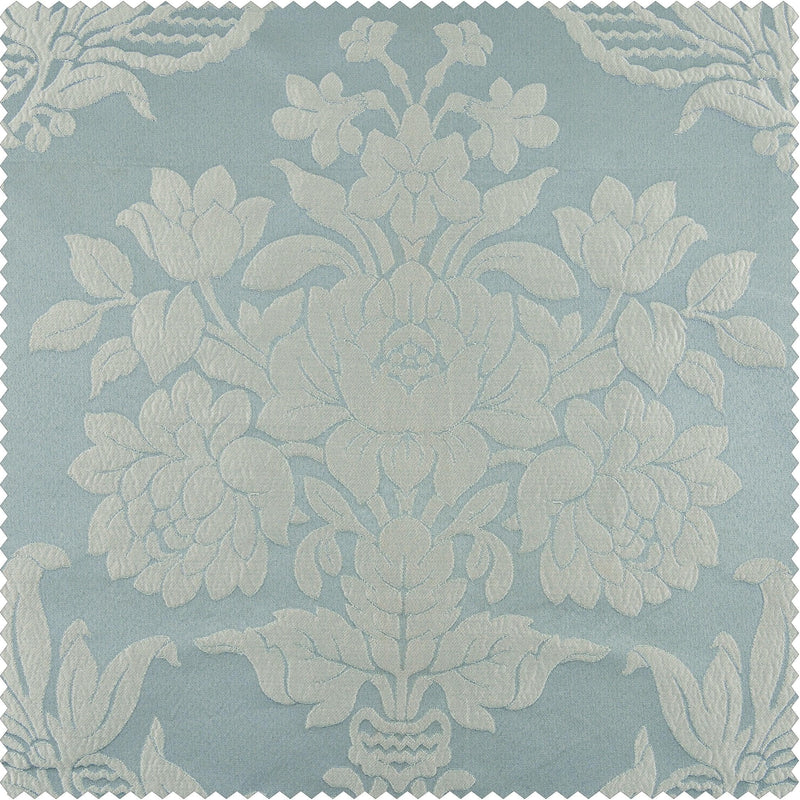 Magdelena Blue & Steel Faux Silk Jacquard Custom Curtain - HalfPriceDrapes.com