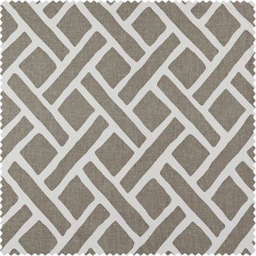 Martinique Taupe Printed Cotton Custom Curtain - HalfPriceDrapes.com