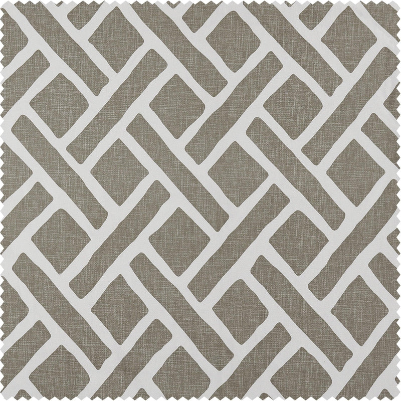 Martinique Taupe Printed Cotton Custom Curtain - HalfPriceDrapes.com