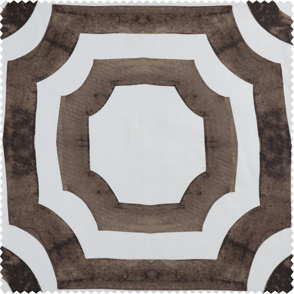 Mecca Brown Printed Cotton Custom Curtain - HalfPriceDrapes.com