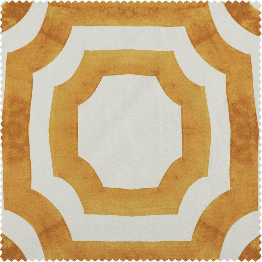Mecca Gold Printed Cotton Custom Curtain - HalfPriceDrapes.com