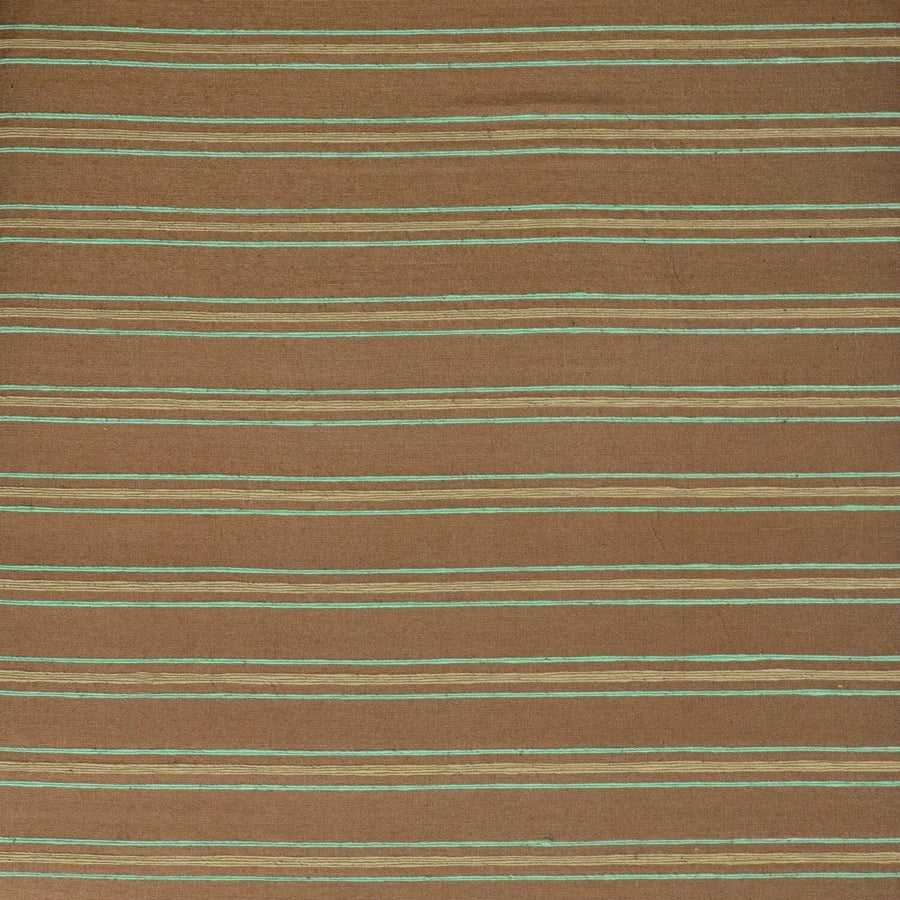 Mocha & Teal Striped Hand Weaved Cotton Custom Curtain - HalfPriceDrapes.com