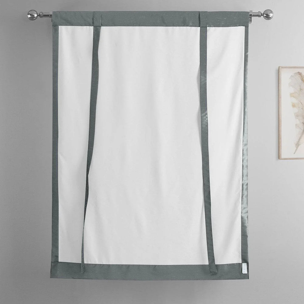 Strom Grey Vintage Textured Faux Dupioni Silk Tie-Up Window Shade