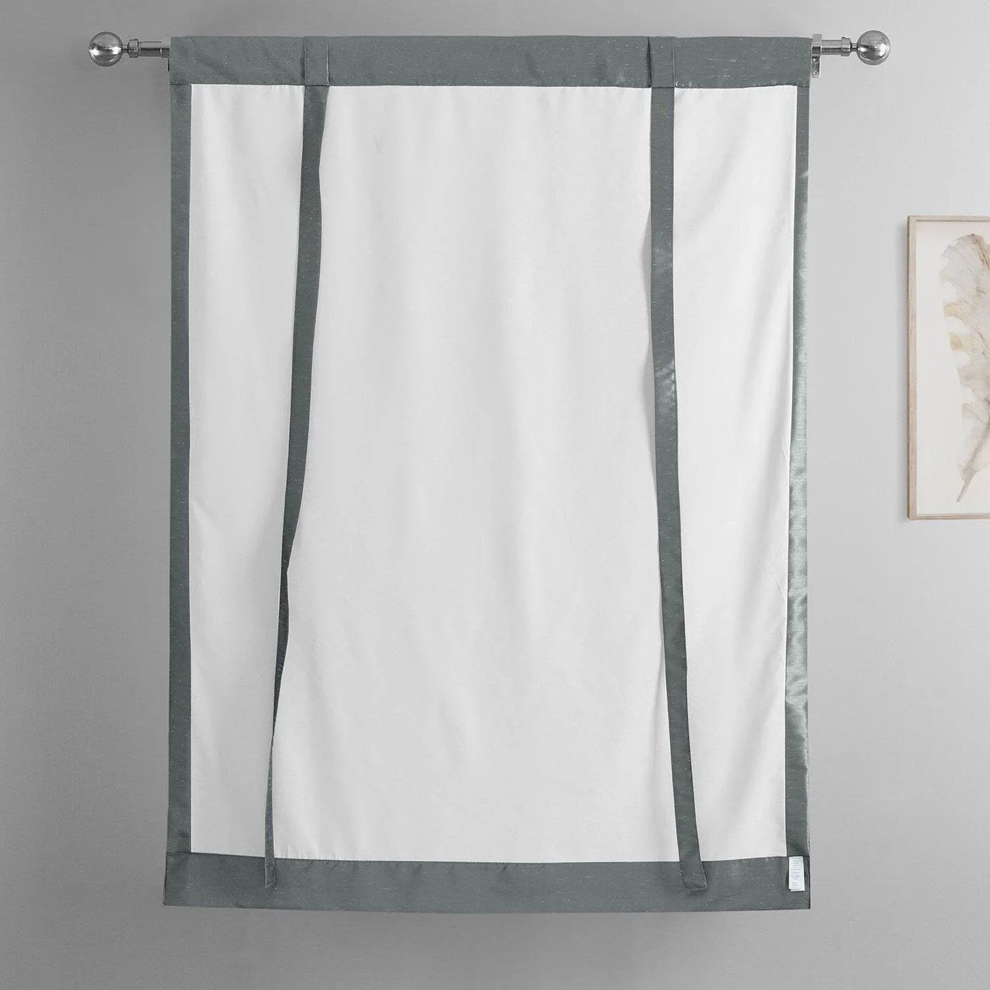 Strom Grey Vintage Textured Faux Dupioni Silk Tie-Up Window Shade