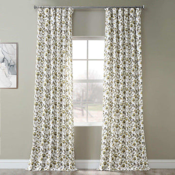 Madison Gold & Grey Digital Printed Cotton Twill Curtain