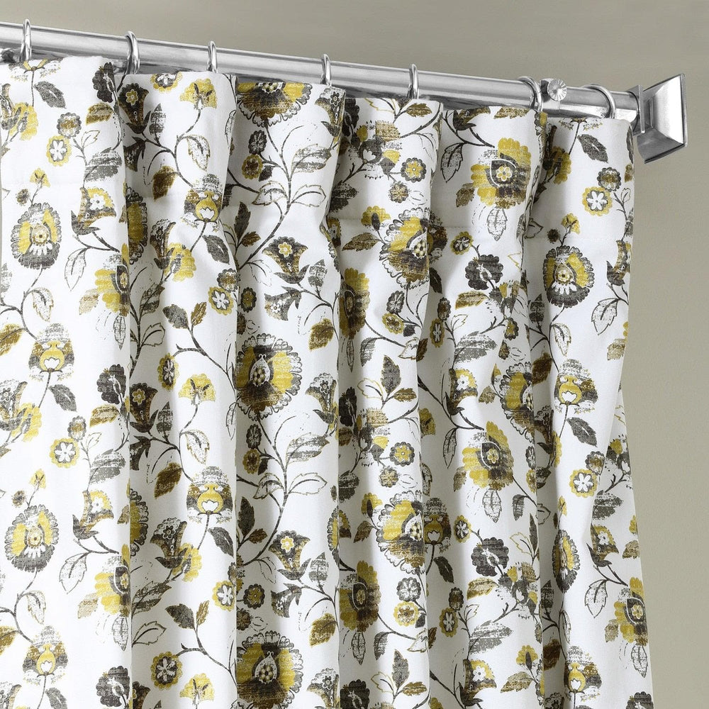 Madison Gold & Grey Digital Printed Cotton Twill Curtain