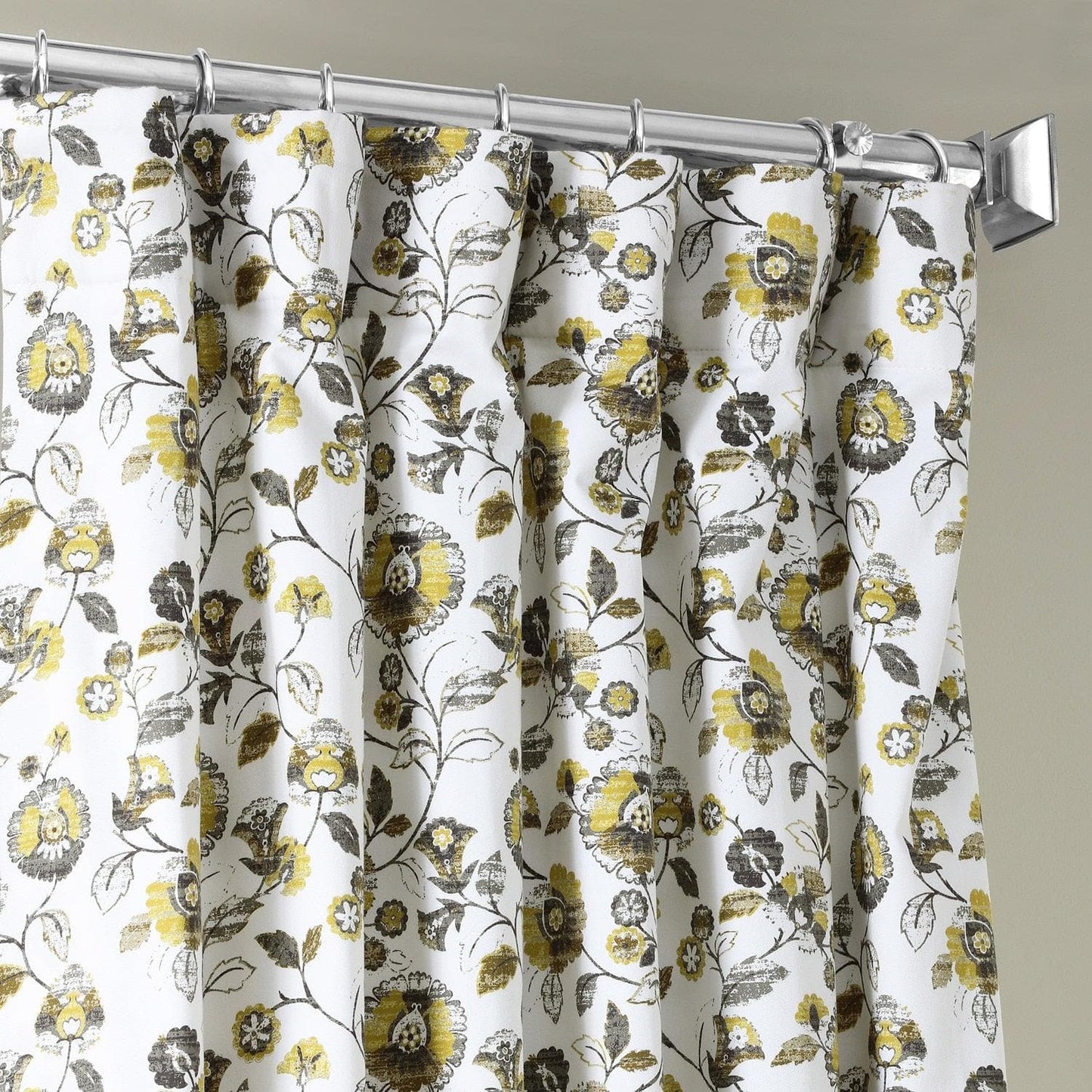 Madison Gold & Grey Digital Printed Cotton Twill Curtain
