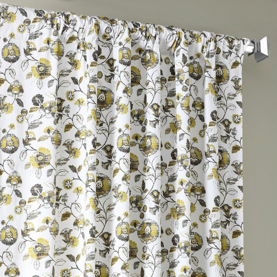 Madison Gold & Grey Digital Printed Cotton Twill Curtain