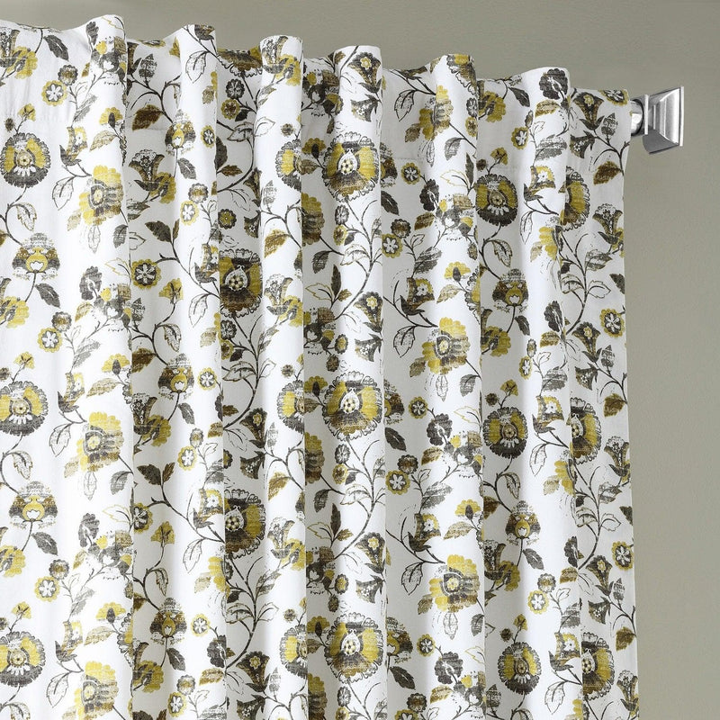 Madison Gold & Grey Digital Printed Cotton Twill Curtain